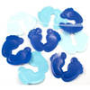 Blauwe voetjes tafelconfetti XL voor geboorte versiering 30 stuks - Confetti