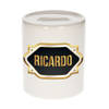 Ricardo naam / voornaam kado spaarpot met embleem - Naam spaarpotten