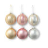 Glas bal S/6 champagne, roze & zilver 3x glitter design 3x uni mat