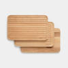 Brabantia Profile houten snijplanken, set van 3 (voor groente, brood en vlees) - Beukenhout