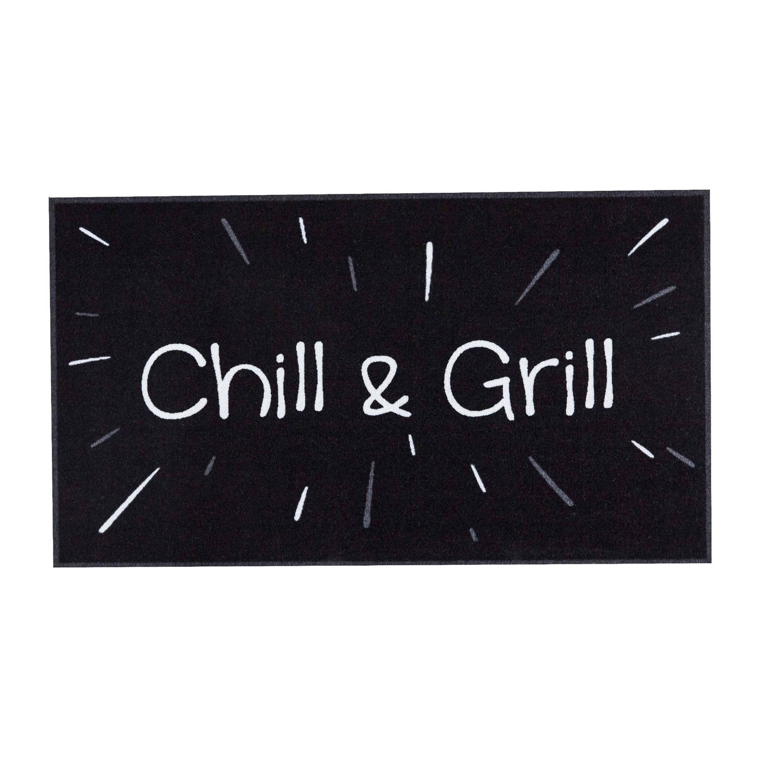 MD Entree - Barbecue Mat - Chill & Grill - Zwart - 67 x 120 cm