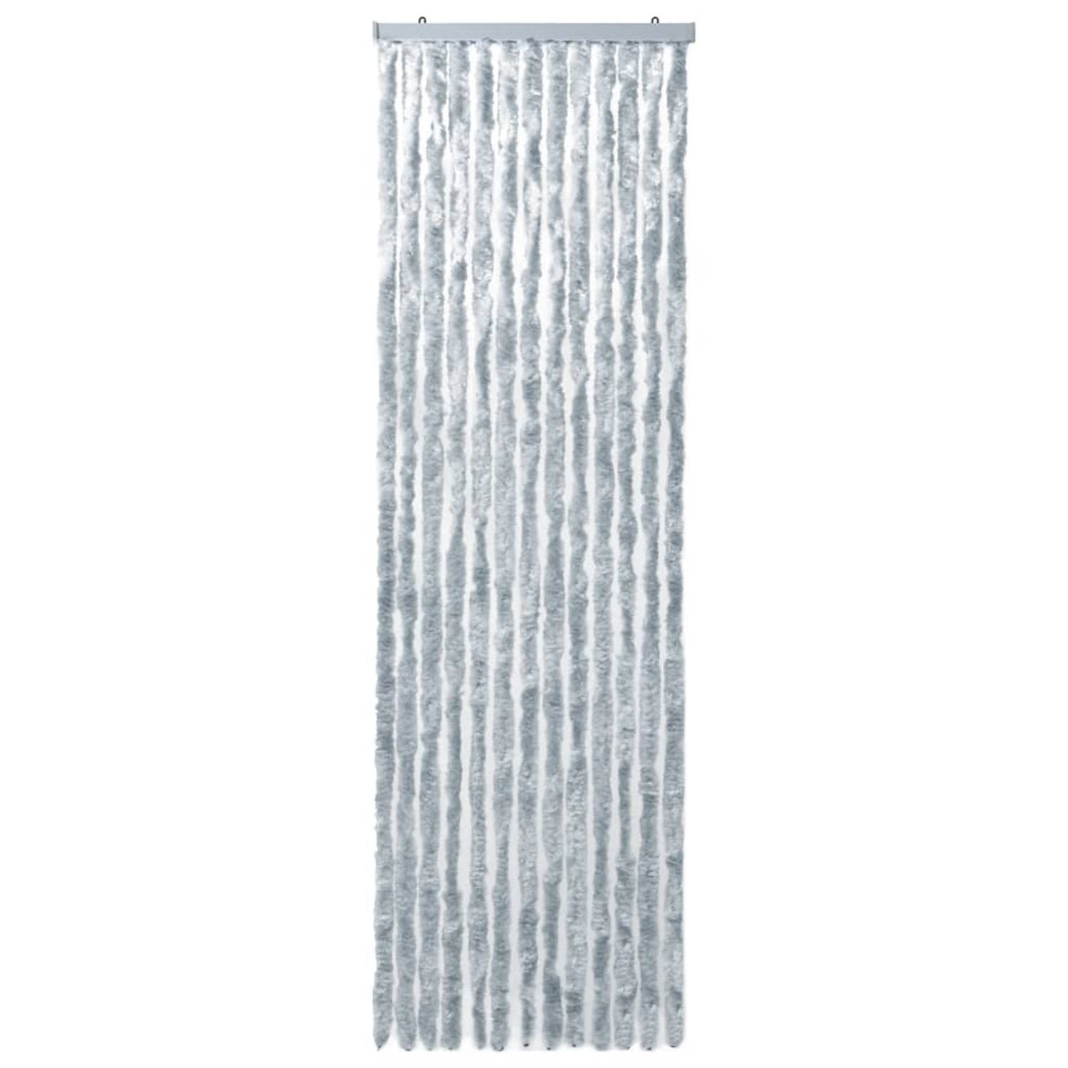 vidaXL Vliegengordijn 90x200 cm chenille wit en grijs