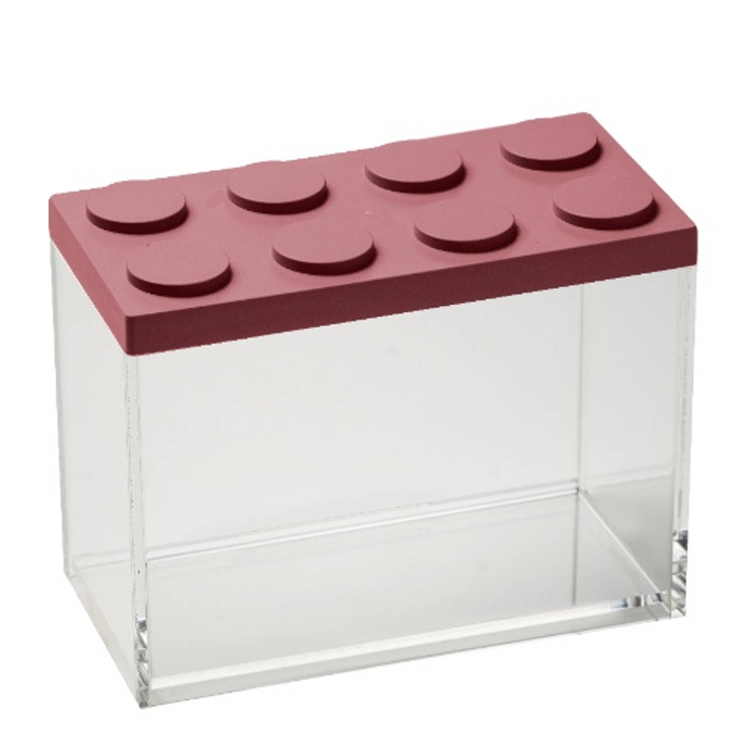 Stapelbare Brickstore Bewaarcontainer, 2l, Rood Kunststof Omada