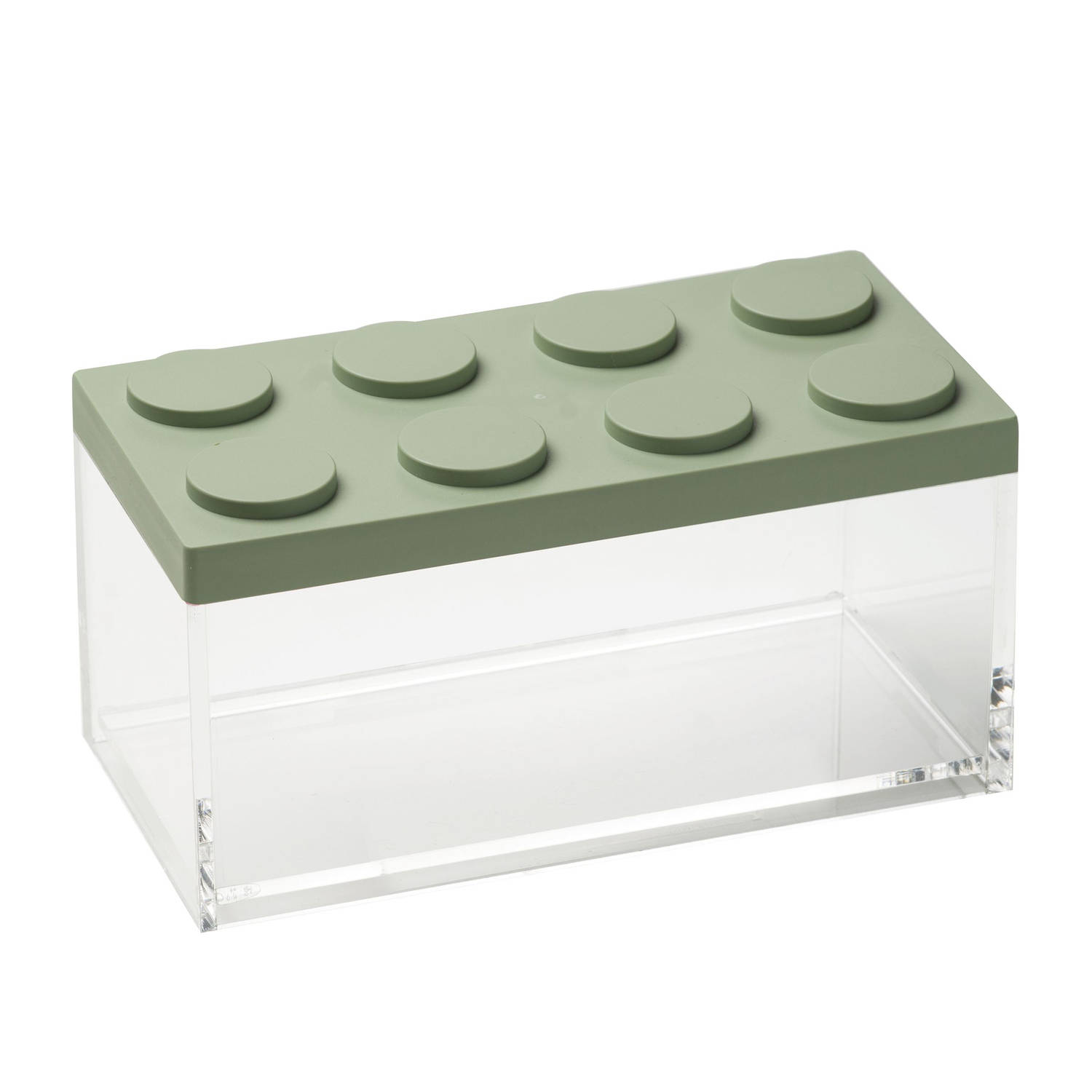 Stapelbare, Brickstore Bewaarcontainer Breed, 1,5l, Groen Kunststof Omada