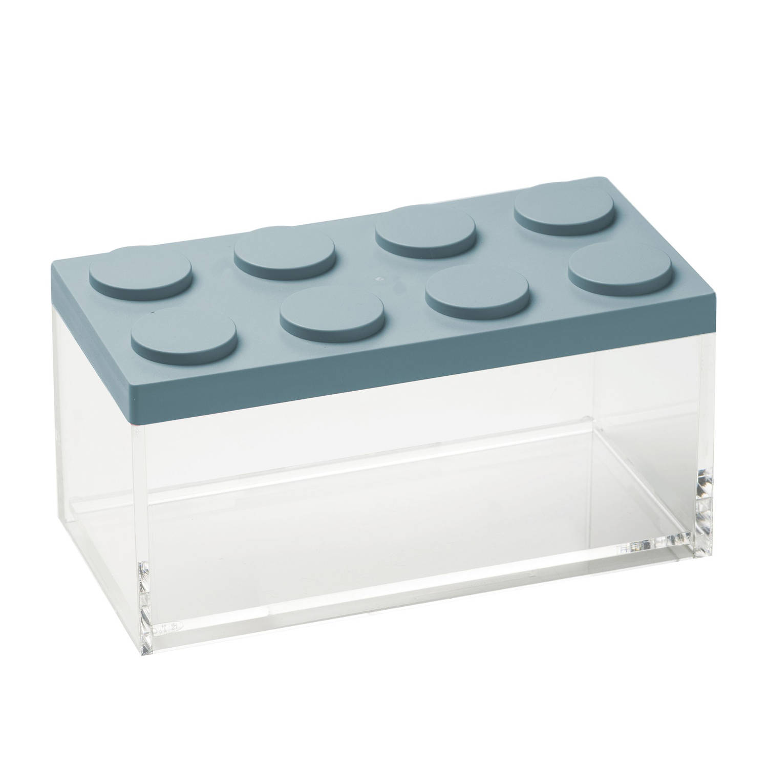 Stapelbare, Brickstore Bewaarcontainer Breed, 1,5l, Blauw Kunststof Omada
