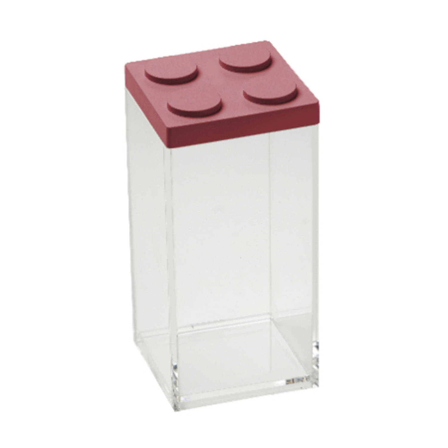 Stapelbare, Brickstore bewaarcontainer hoog, 1,5L, Rood - Kunststof - Omada