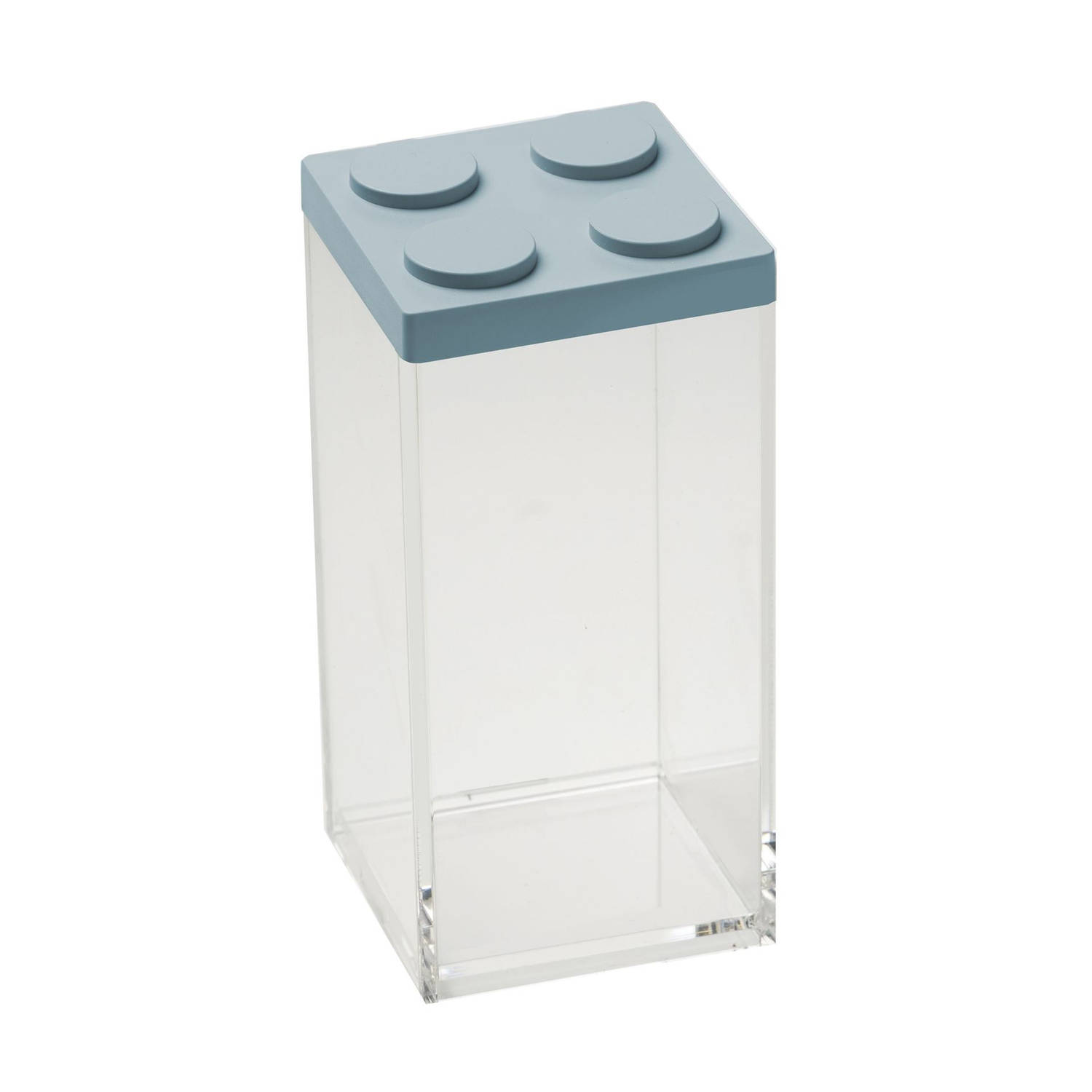 Stapelbare, Brickstore Bewaarcontainer Hoog, 1,5l, Blauw Kunststof Omada
