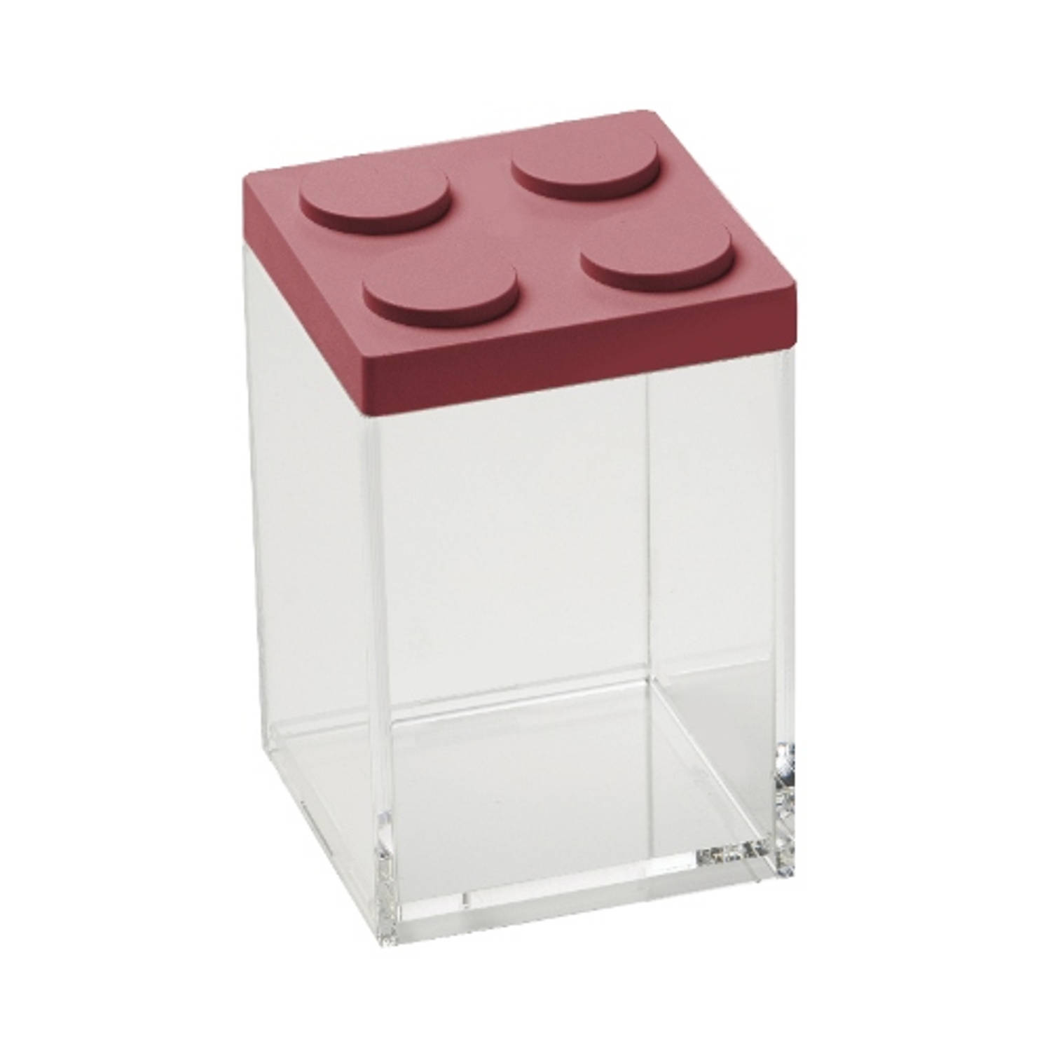 Stapelbare Brickstore bewaarcontainer, 1L, Rood - Kunststof - Omada
