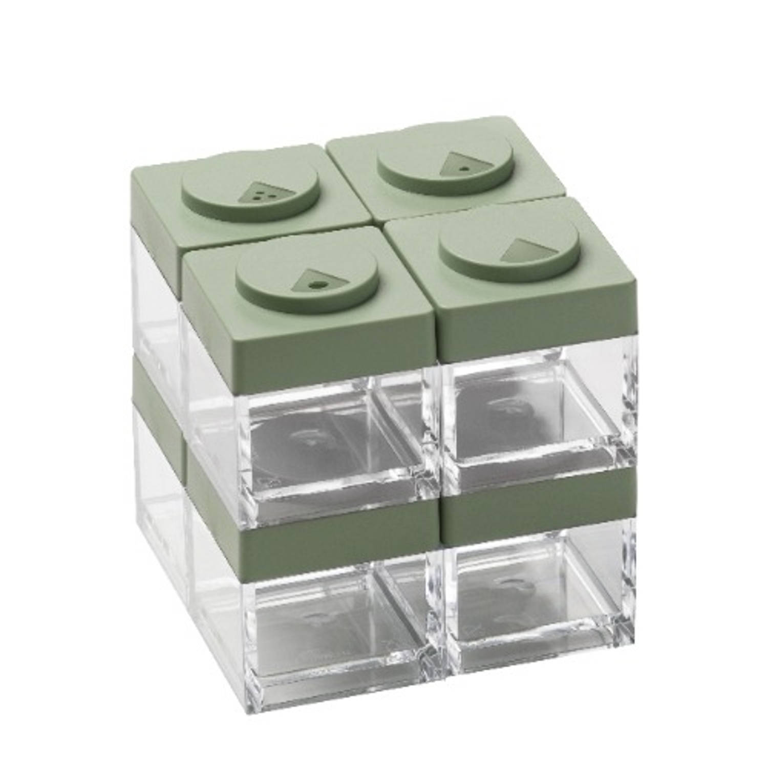Stapelbare Brickstore bewaarcontainer, 0,1L, Groen - Kunststof - Omada ...