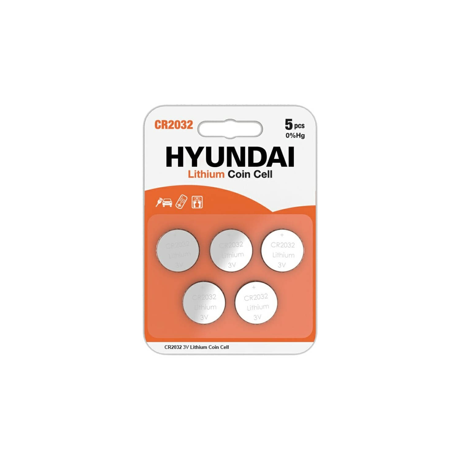 Hyundai Batteries - Lithium CR2032 Knoopcel batterijen - 5 stuks