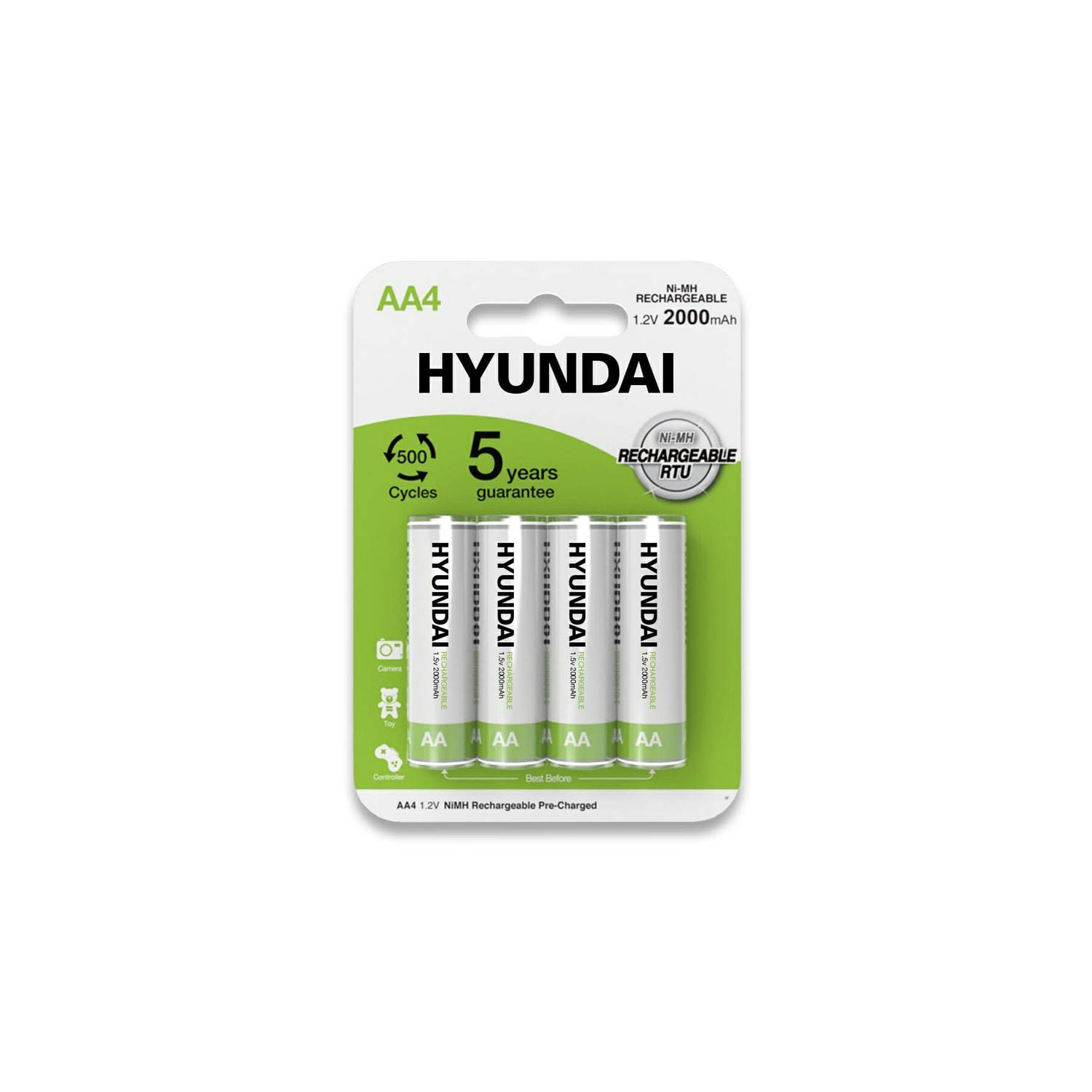 Hyundai Oplaadbare Aa Batterijen 2000mah 4 Stuks