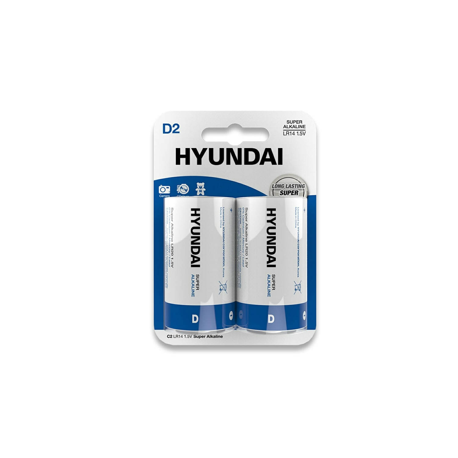 Hyundai Batteries - Super Alkaline D batterijen - 2 stuks