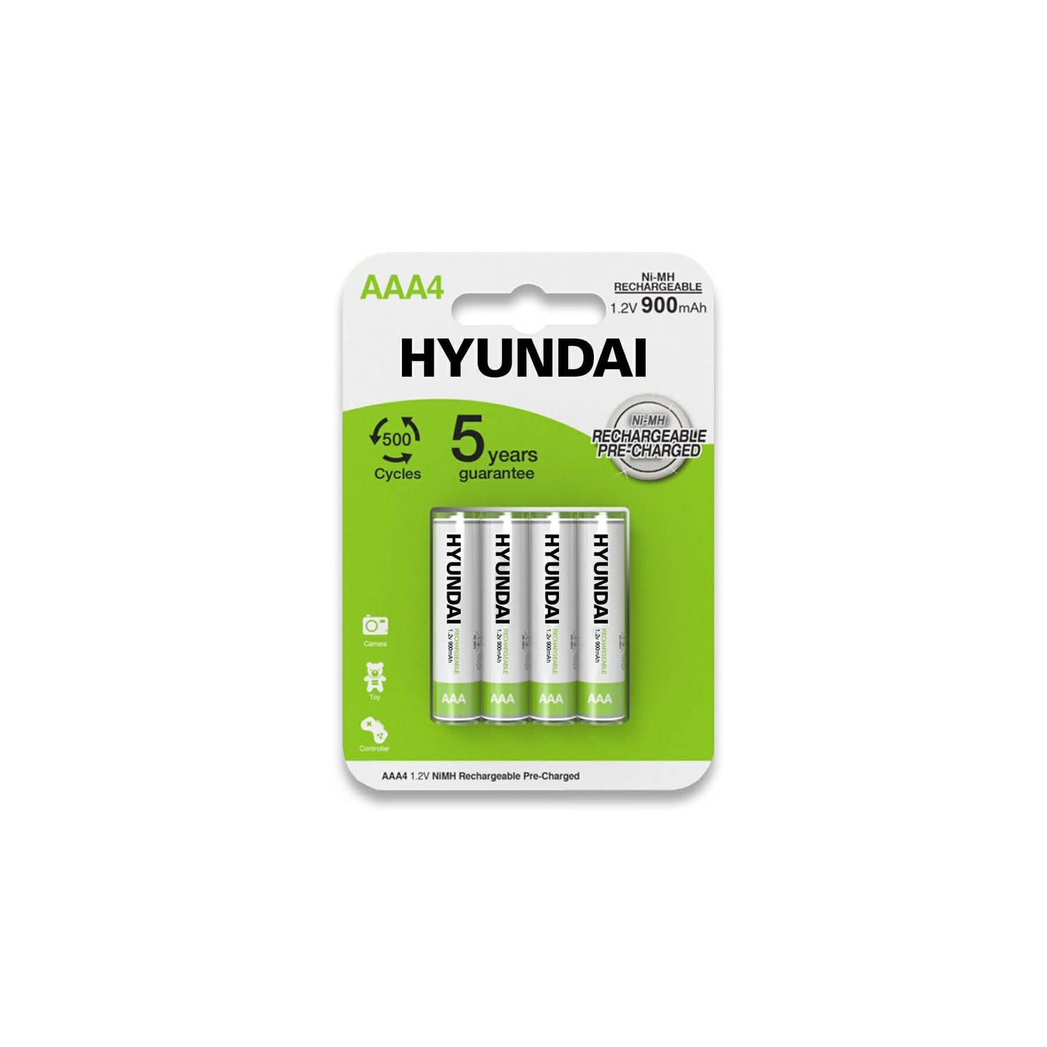 Hyundai Oplaadbare Aaa Batterijen 900mah 4 Stuks