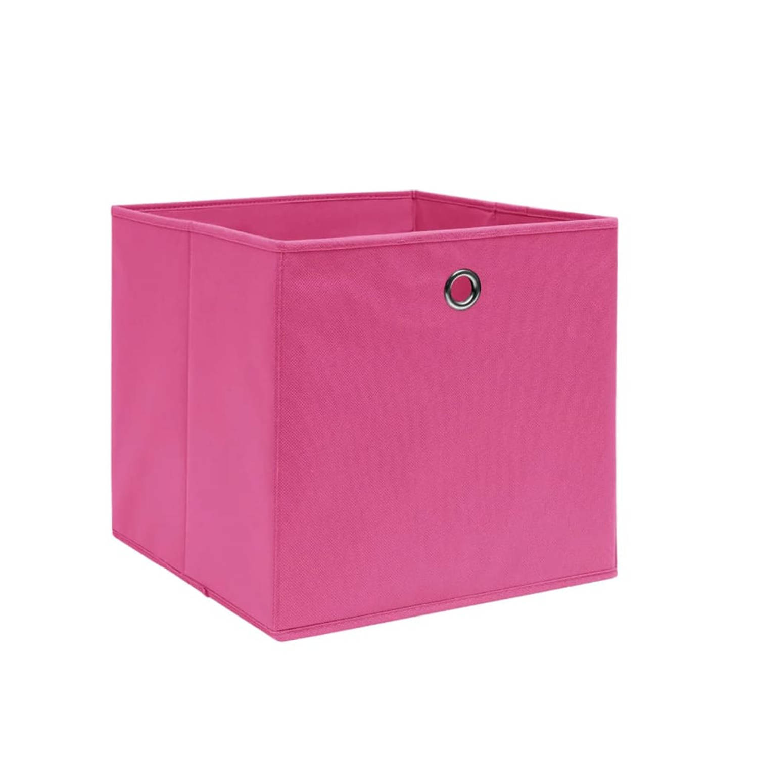 The Living Store Opbergboxen 4 st 28x28x28 cm nonwoven stof roze - Opberger