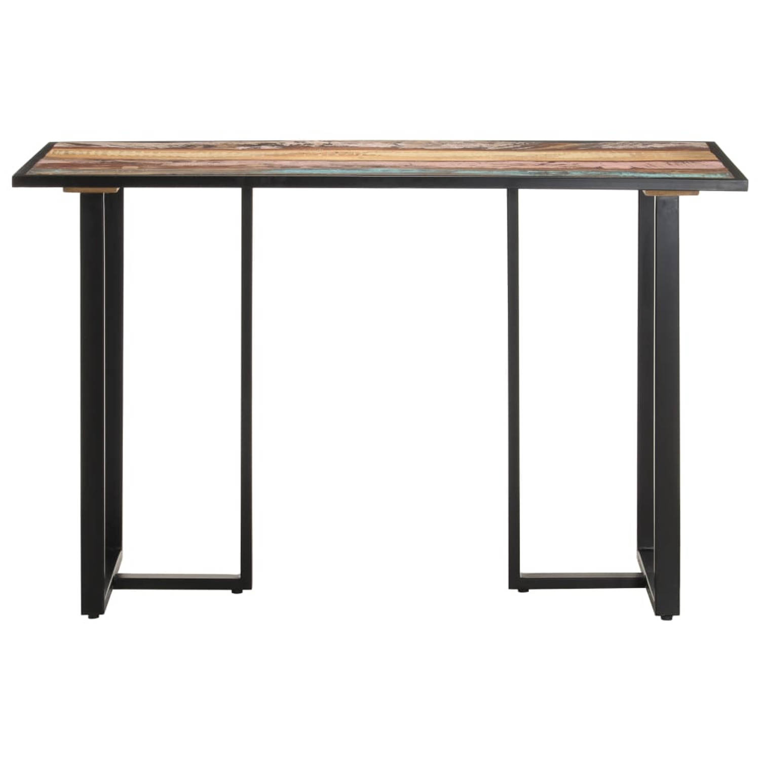 The Living Store Eettafel 120 cm massief gerecycled hout - Tafel