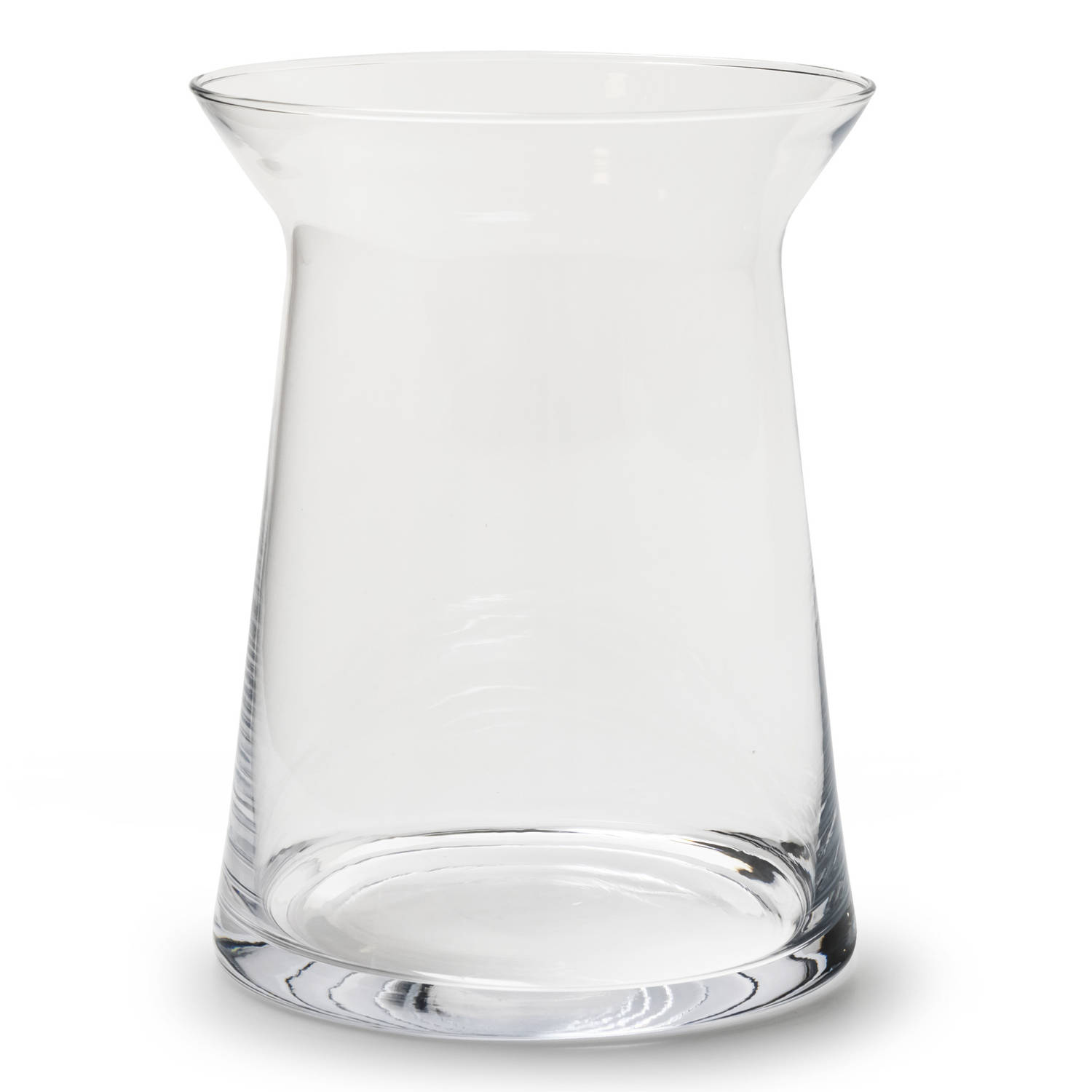 Transparante Trechter Vaas-vazen Van Glas 19 X 25 Cm Woonaccessoires-woondecoraties Glazen Bloemenva