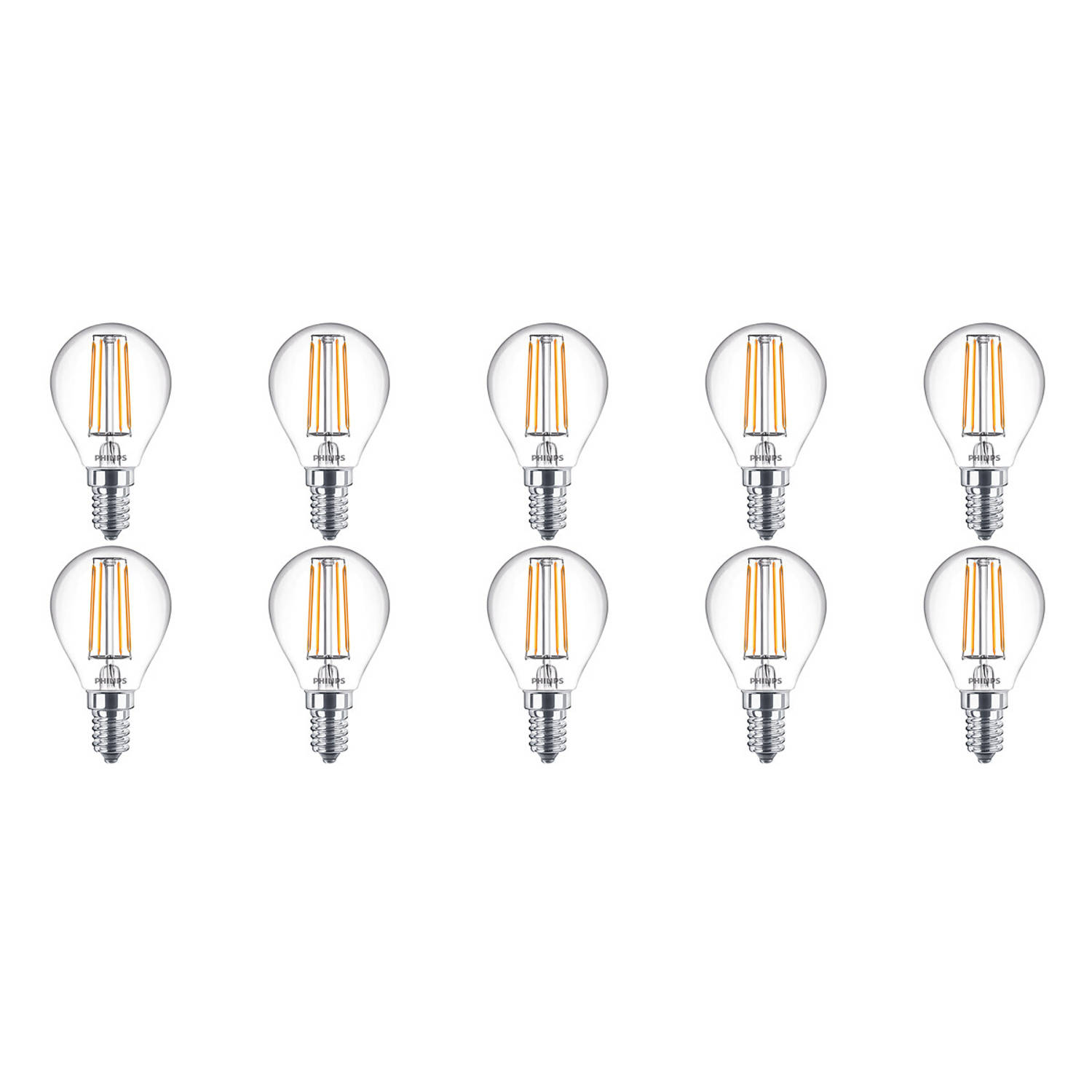 PHILIPS - LED Lamp 10 Pack - CorePro Luster 827 P45 CL - E14 Fitting - 4.5W - Warm Wit 2700K Vervangt 40W