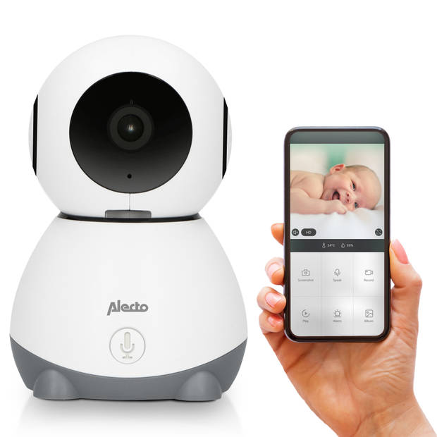 Wifi babyfoon met op afstand beweegbare camera Alecto Wit-Antraciet