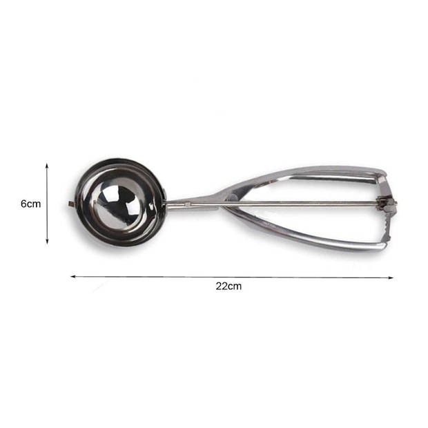 Decopatent® IJsboltang - Ø6 Cm - Rvs Ijsschep voor Ijsbollen -