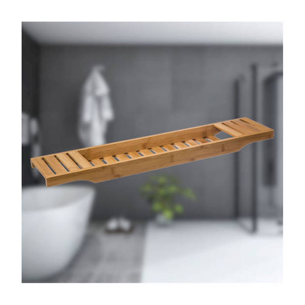 Decopatent® Badrekje voor over bad - 70 cm lang Bamboe hout - Badrek