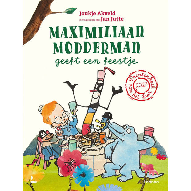 Terra Maximilliaan Modderman geeft een feestje. 4+ Nationale Voorleesdagen 2023. Prentenboek van het jaar 2023!