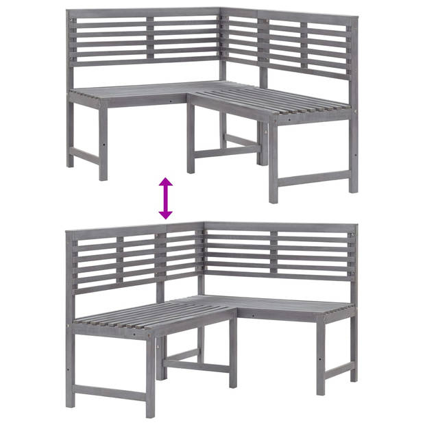 vidaXL Tuinhoekbank 140 cm massief acaciahout grijs