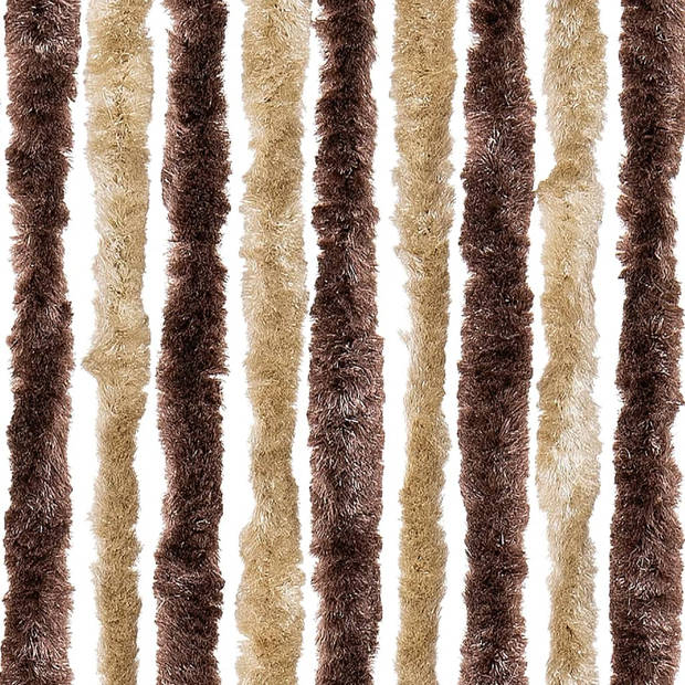 vidaXL Vliegengordijn 56x200 cm chenille beige en lichtbruin