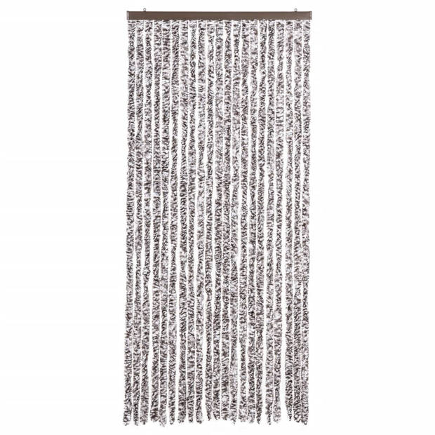 vidaXL Vliegengordijn 90x200 cm chenille bruin en beige