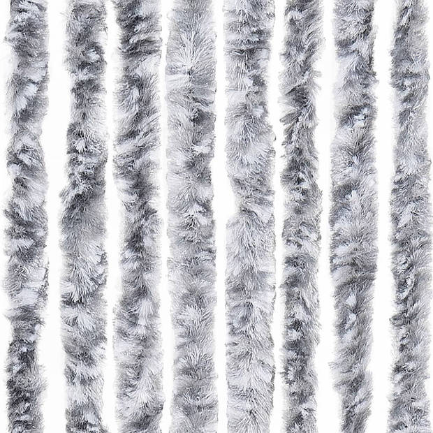 vidaXL Vliegengordijn 56x200 cm chenille wit en grijs