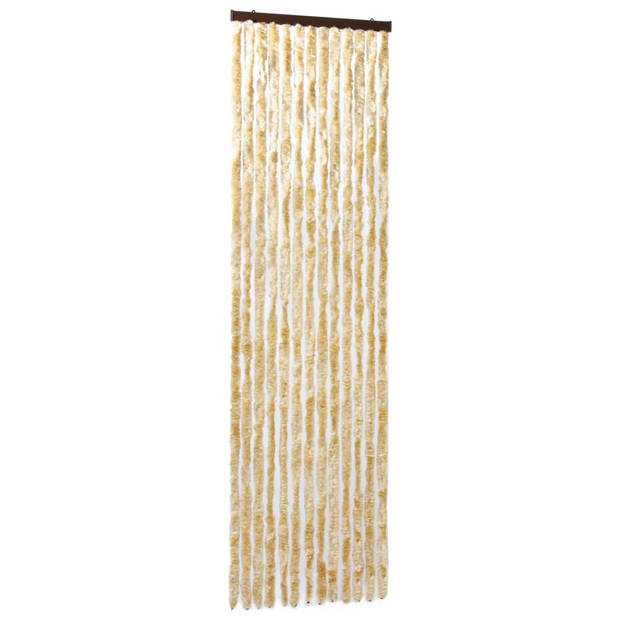 vidaXL Vliegengordijn 90x200 cm chenille beige