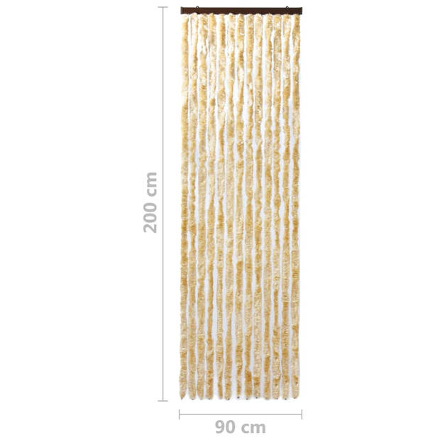 vidaXL Vliegengordijn 90x200 cm chenille beige