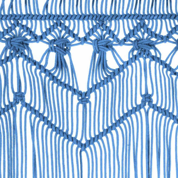 vidaXL Gordijn macramé 140x240 cm katoen blauw