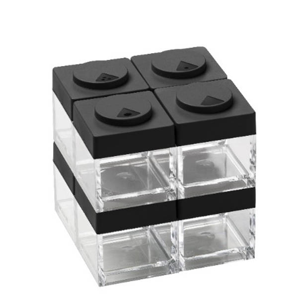 Stapelbare Brickstore bewaarcontainer, 0,1L, Zwart - Kunststof - Omada ...