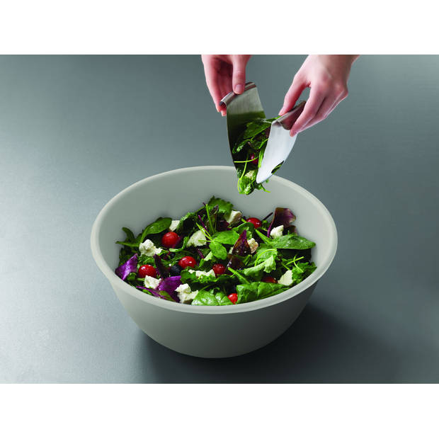 Joseph Joseph - Uno Saladeschaal met Saladebestek - Roestvast Staal - Beige