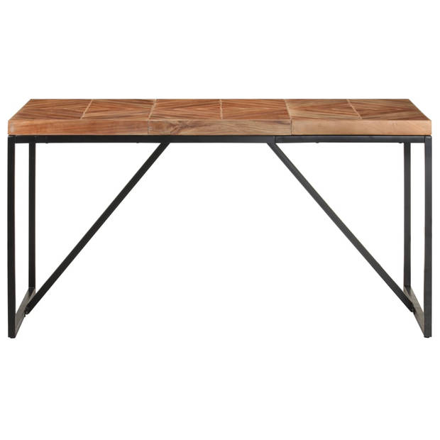 The Living Store Eettafel Industriële Look - Massief Acacia- en Mangohout - 140 x 70 x 76 cm - Handgemaakt