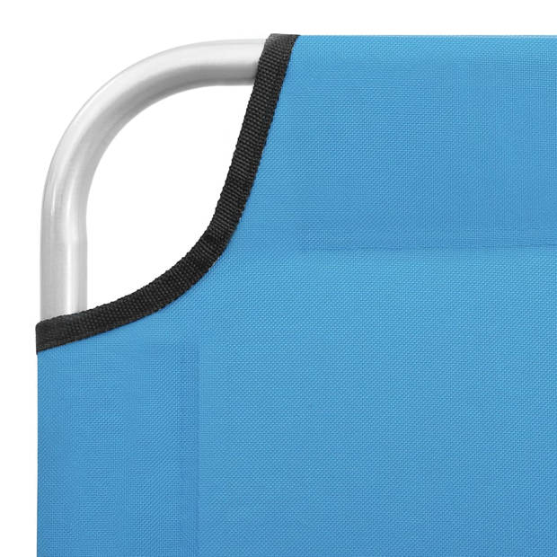 The Living Store Inklapbaar Ligbed - Turquoiseblauw - 189 x 58 x 27 cm - Verstelbare Rugleuning