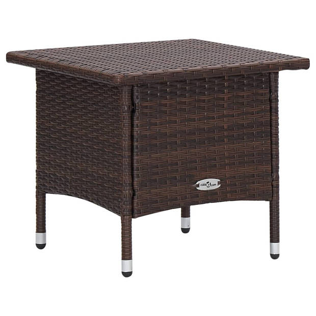 vidaXL 3-delige Loungeset met kussens poly rattan bruin