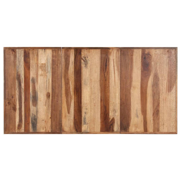 The Living Store Industriële Eettafel - 180 x 90 x 75 cm - Handgemaakt - Massief Acaciahout - Rubberwood