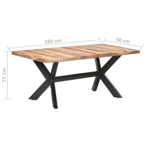 vidaXL Eettafel 180x90x75 cm massief hout met honingkleurige afwerking