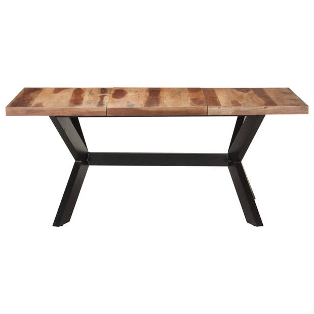 The Living Store Industriële Eettafel - 180 x 90 x 75 cm - Handgemaakt - Massief Acaciahout - Rubberwood