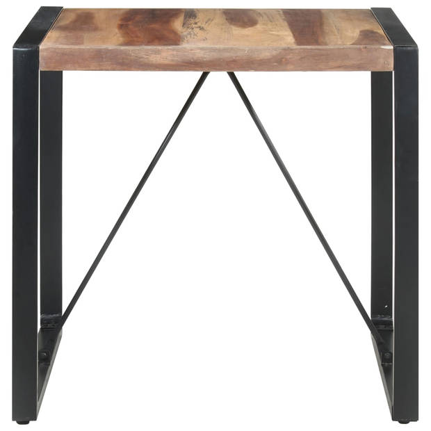 The Living Store Eettafel 80x80x75 cm massief hout met sheesham afwerking - Tafel