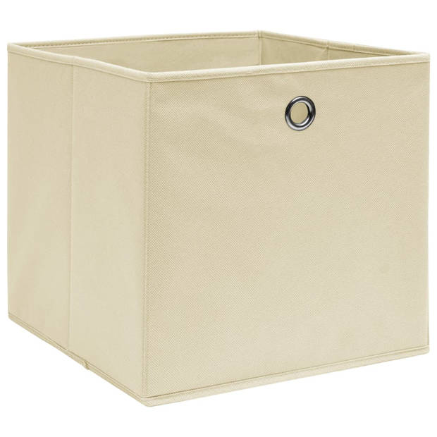 vidaXL Opbergboxen 4 st 28x28x28 cm nonwoven stof crèmekleurig