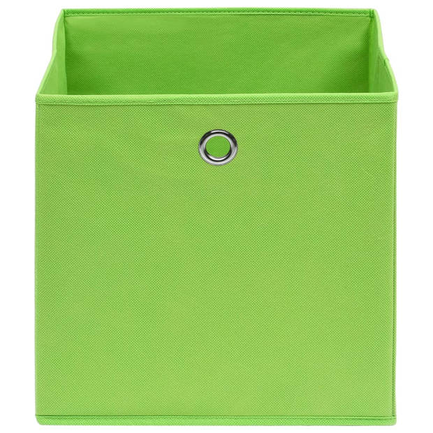 vidaXL Opbergboxen 10 st 28x28x28 cm nonwoven stof groen