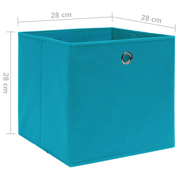 vidaXL Opbergboxen 4 st 28x28x28 cm nonwoven stof babyblauw