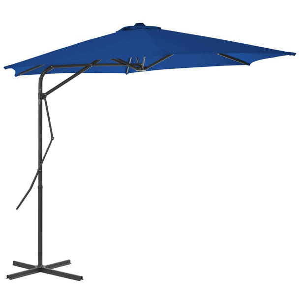 vidaXL Parasol met stalen paal 300x230 cm blauw