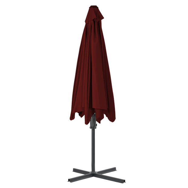 vidaXL Parasol met stalen paal 300x230 cm bordeauxrood