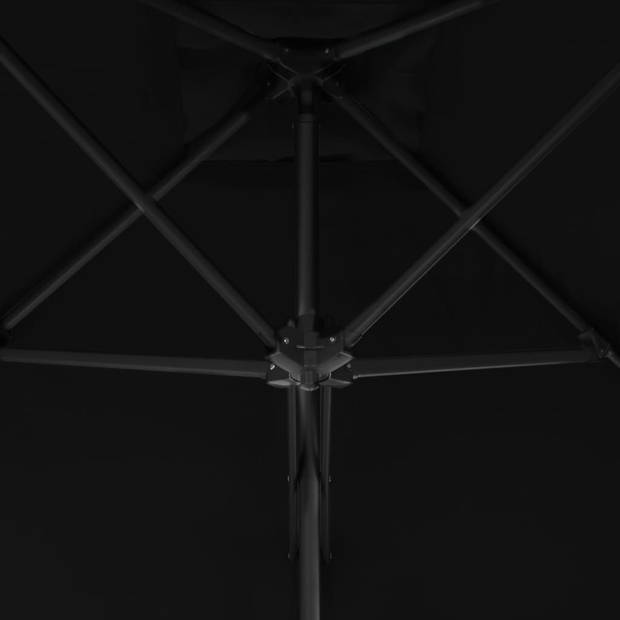 vidaXL Parasol met stalen paal 300x230 cm zwart