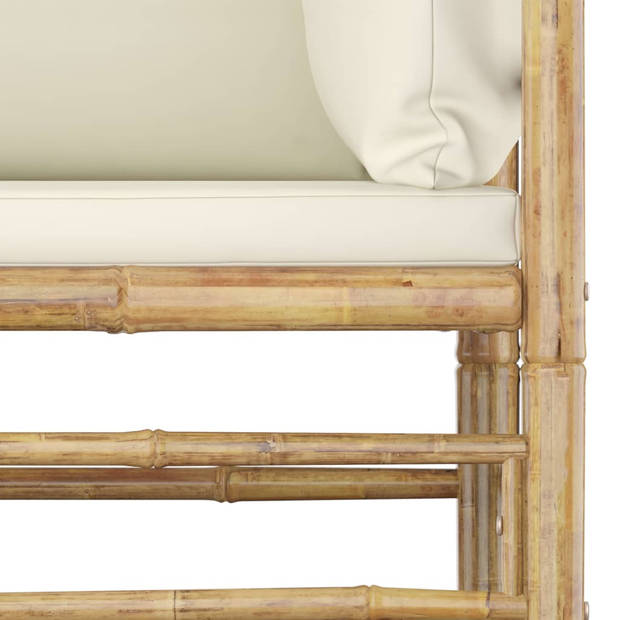 The Living Store Bamboe Loungeset - Loungehoek - Tuinmeubelset 65x70x60cm - Lichtgewicht