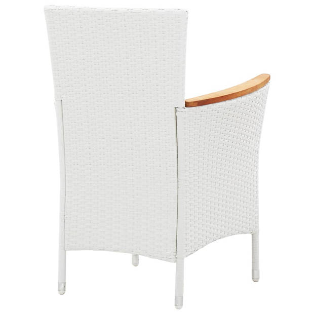 vidaXL 9-delige Tuinset poly rattan wit