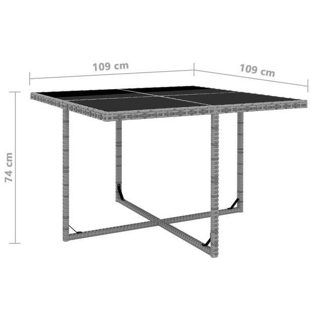 vidaXL 9-delige Tuinset met kussens poly rattan antraciet